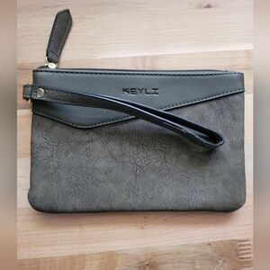 KEYLI Wrist Band Purse Faux Leather Olive Green Small Lightweight